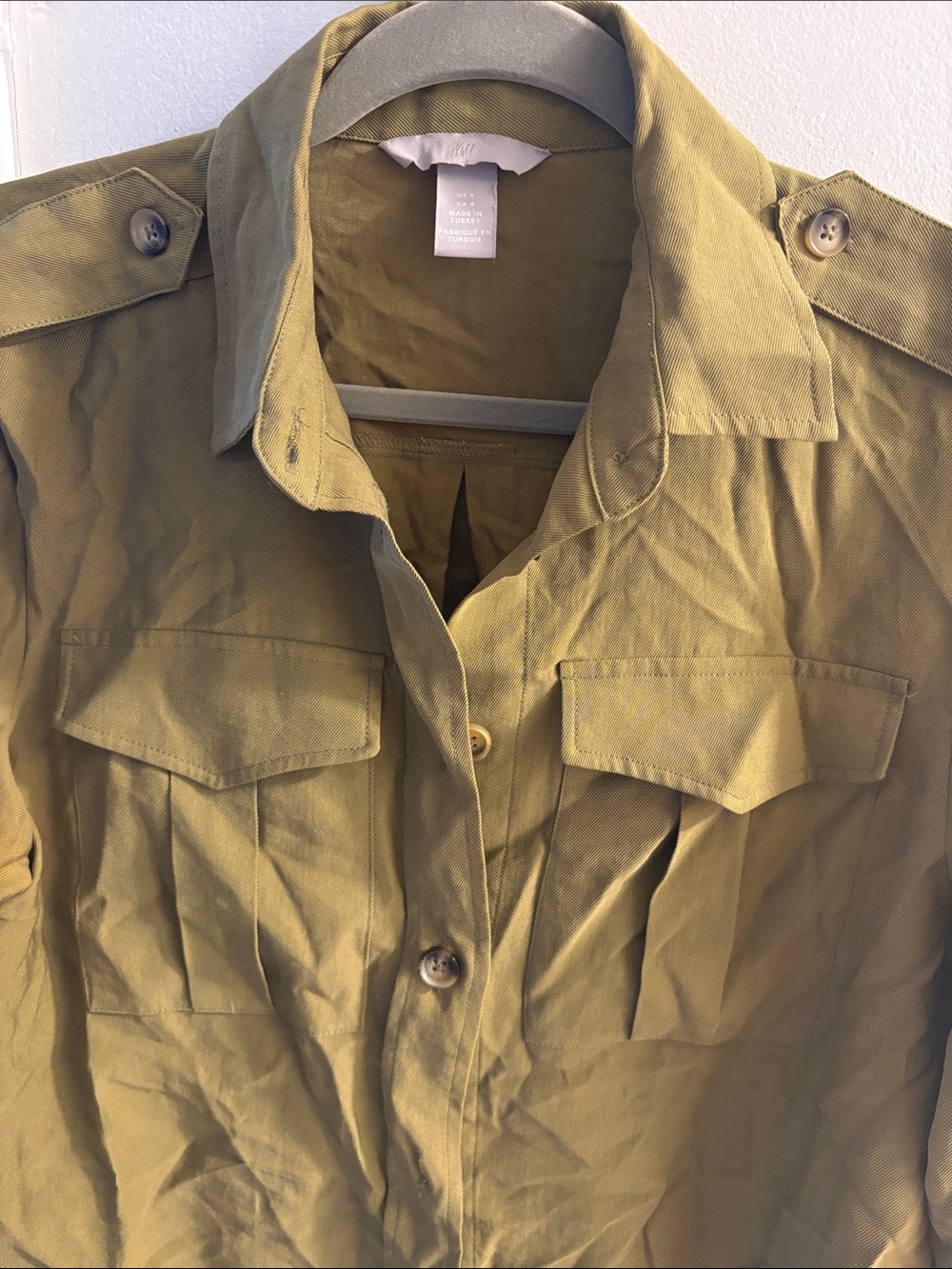 H&M Button-Front Utility Shirt - Picture 2 of 3